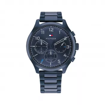 Tommy Hilfiger miesten Damon kvartsikello 1791853 44 mm sininen silikoni