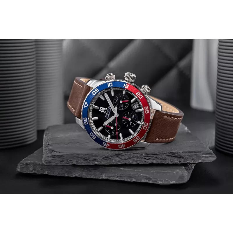 Tommy Hilfiger miesten Damon kvartsikello 1792166 40mm sininen kellotaulu ruskea nahka
