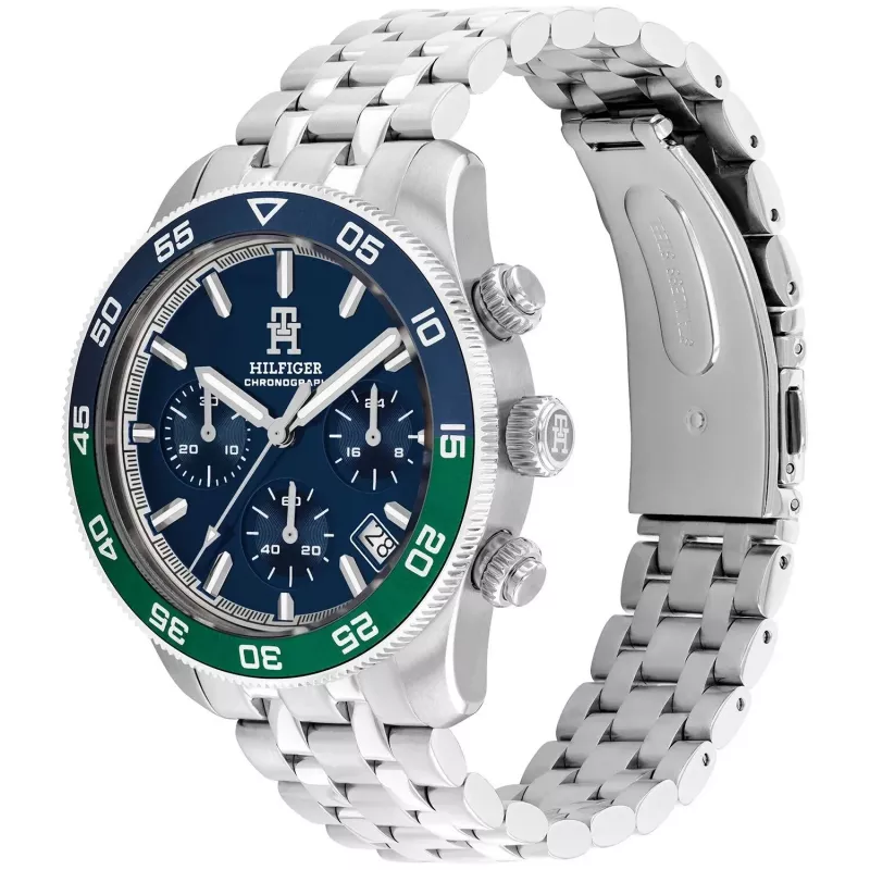 Tommy Hilfiger miesten Damon kvartsikello 1792185 41 mm sininen kellotaulu ruostumaton teräs
