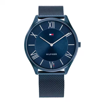 Tommy Hilfiger miesten Decker kvartsikello 1710514 43mm sininen kellotaulu ruskea nahka