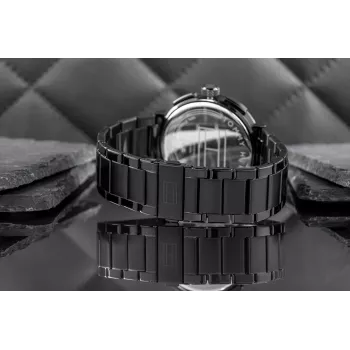 Tommy Hilfiger miesten Decker kvartsikello 44mm ruostumaton teräs sininen kellotaulu ruskea nahka