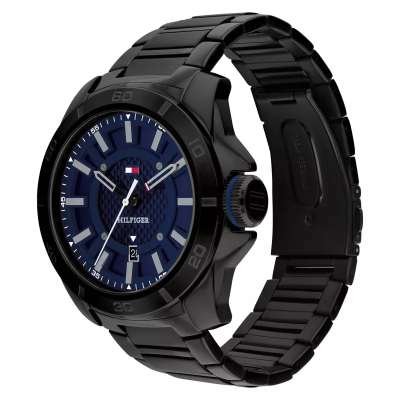 Tommy Hilfiger miesten kvartsianalogikello 1792139 49 mm sininen silikoni