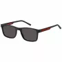 TOMMY HILFIGER miesten aurinkolasit TH2089S003IR neliömäinen musta kehys harmaat linssit 56 mm