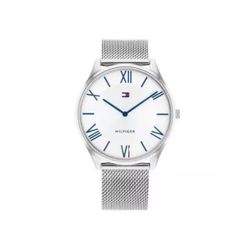 TOMMY HILFIGER miesten kello 1710512 43 mm sininen kellotaulu ruskea nahkaranneke