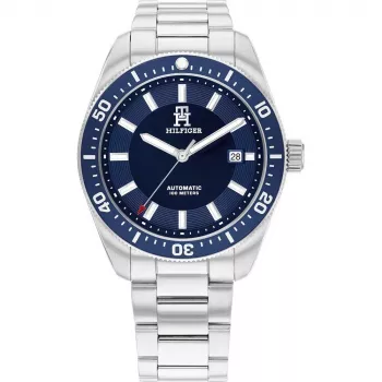 Tommy Hilfiger miesten kello 1710591 40 mm ruostumaton teräs sininen kellotaulu ruskea nahka