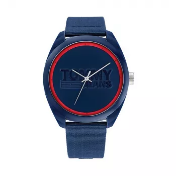 Tommy Hilfiger miesten kello 1792041 45 mm sininen kellotaulu ruskea nahkaranneke