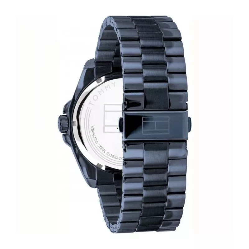 Tommy Hilfiger miesten kello TH1791689 44mm sininen kellotaulu ruskea nahkaranneke