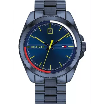 Tommy Hilfiger miesten kello TH1791689 44mm sininen kellotaulu ruskea nahkaranneke