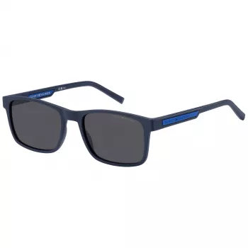 TOMMY HILFIGER TH-2089-S-FLL miesten aurinkolasit - mustat asetaattikehykset ja harmaat polykarbonaattilinssit - 56/19/145 mm