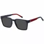 TOMMY HILFIGER TH-2143-S-8RU miesten suorakaiteen muotoiset aurinkolasit, havanna, ruskeat linssit, 55/19/145 mm