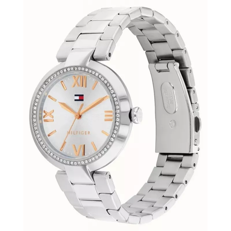 Tommy Hilfiger naisten kello Pippa kvartsi 34 mm hopea ruostumaton teräs-mesh
