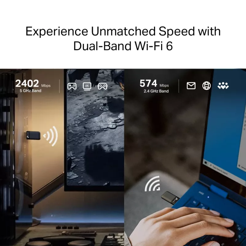 TP-LINK Archer TX50U AX3000 Dual Band Wi-Fi 6 langaton USB-sovitin