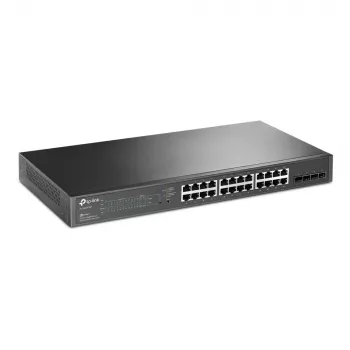 TP-Link JetStream 28-porttinen Gigabit Smart PoE+ kytkin 24 PoE+-portilla ja 4 SFP-paikalla