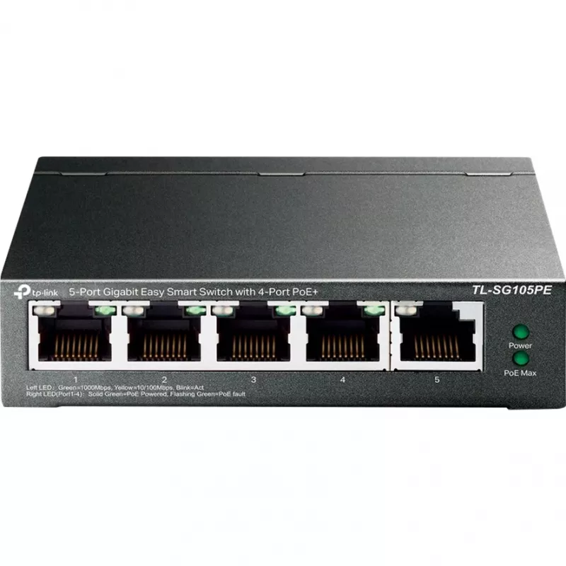 TP-Link TL-SG105PE Easy Smart Gigabit -kytkin 4-porttisella PoE+:lla