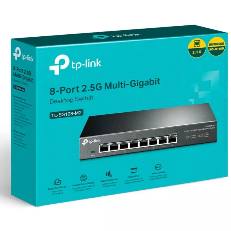 TP-LINK TL-SG108-M2 V3.0 8-porttinen 2.5G Multi-Gigabit hallitsematon kytkin