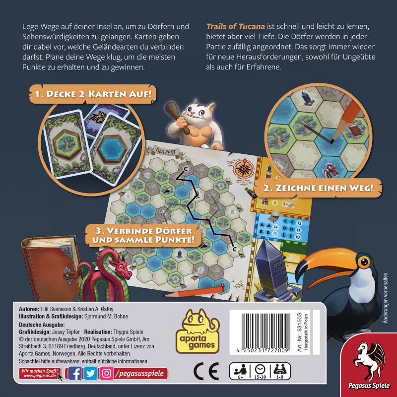 Trails of Tucana - Flip & Write lautapeli