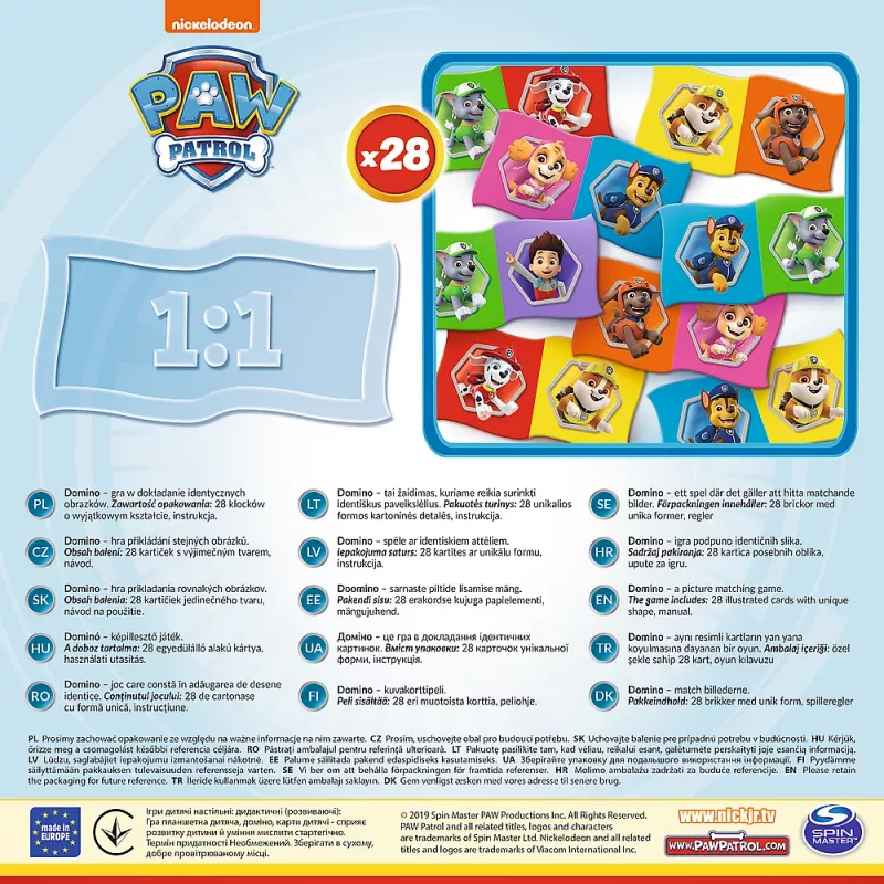 TREFL GRY Domino Paw Patrol – oppimispeli lapsille