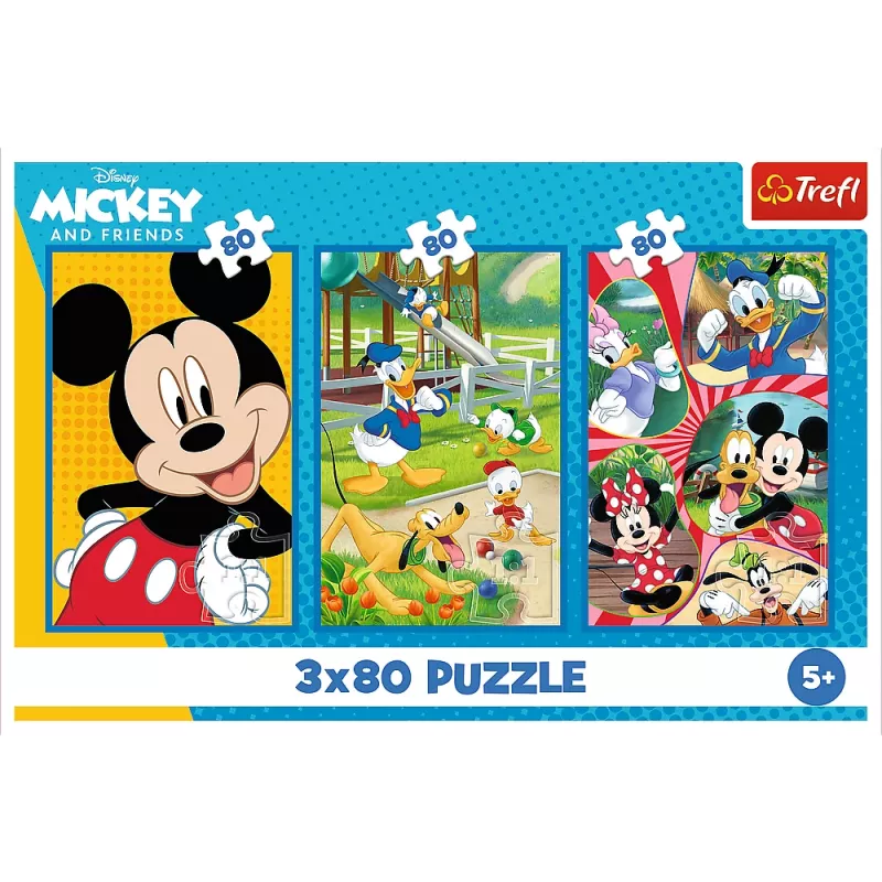 Trefl Palapeli - 3x80 - Mickey Mouse Team Trefl 34887