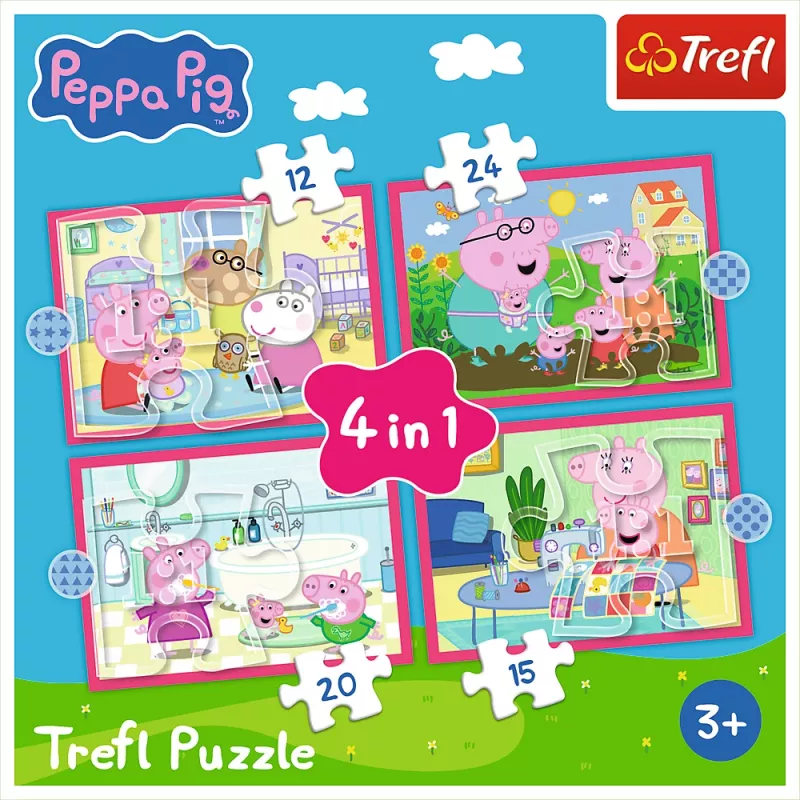 TREFL PUZZLE 4-in-1 Palapeli (12, 15, 20, 24) – Peppa Loves Adventures – Trefl 34672