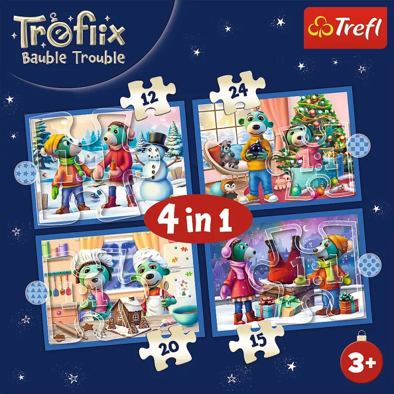 TREFL PUZZLE 4-in-1 Palapeli – Es schneit bei den Trefliks – Trefl 34657