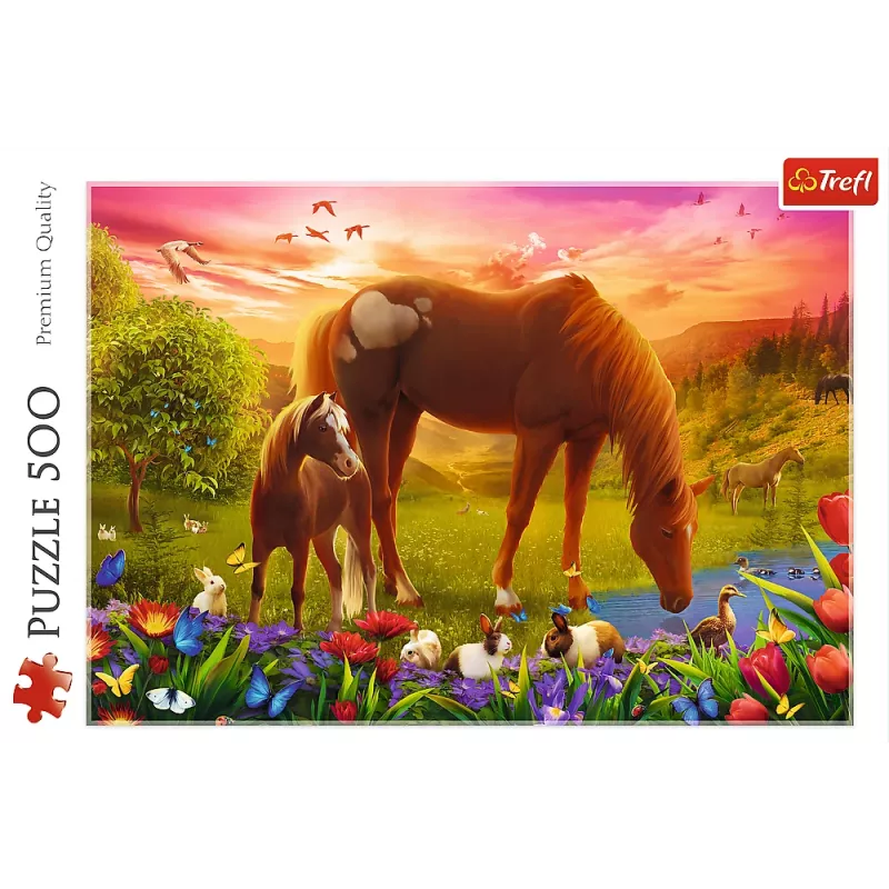 TREFL Palapeli 500 - Horses in the Meadow