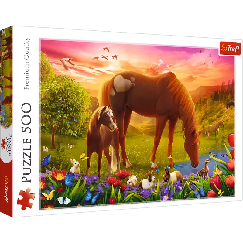 TREFL Palapeli 500 - Horses in the Meadow