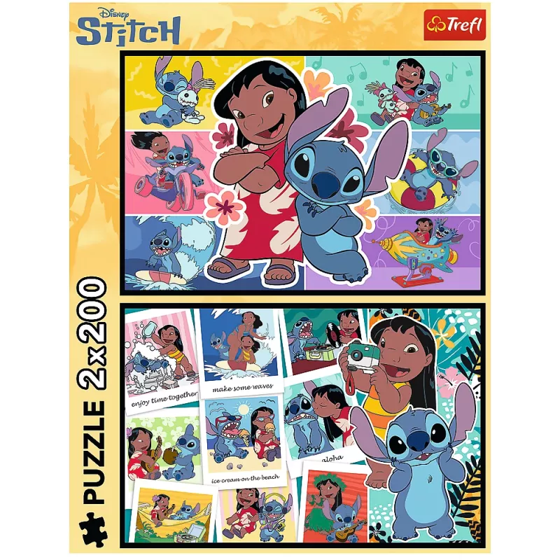 TREFL PUZZLE palapeli - 2x200 - Stitch's Merry Life - Disney Lilo and Stitch 13334