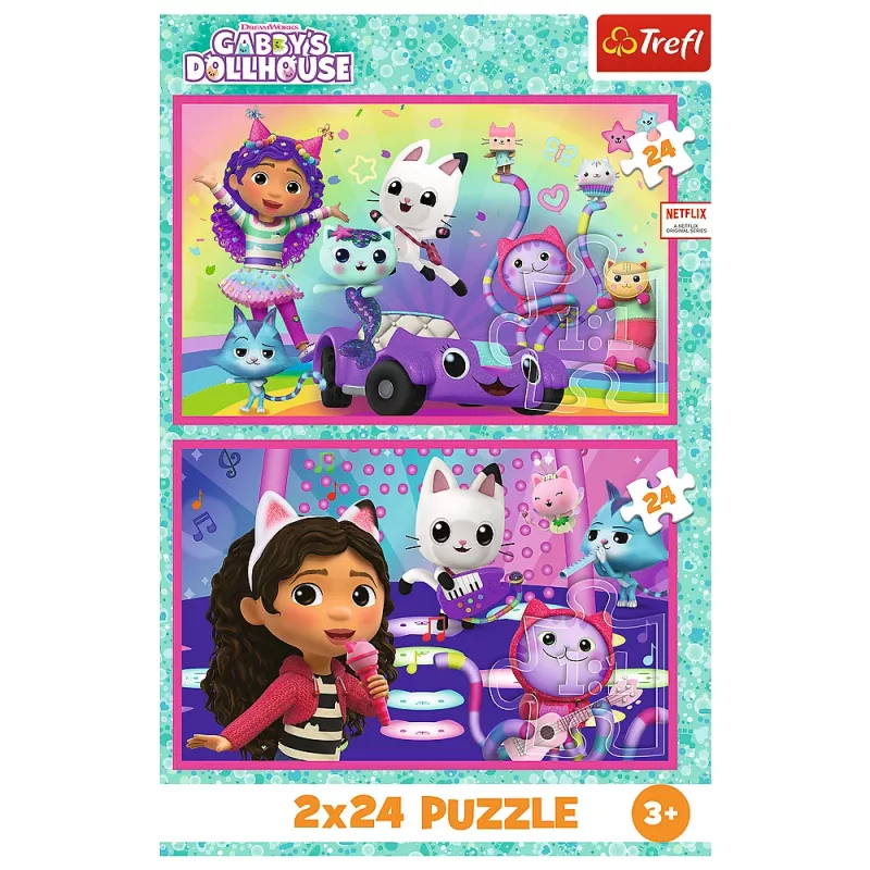 TREFL PUZZLE Palapeli - 2x24 - Fun with Gabby - Universal Gabbys Dollhouse Trefl 34433