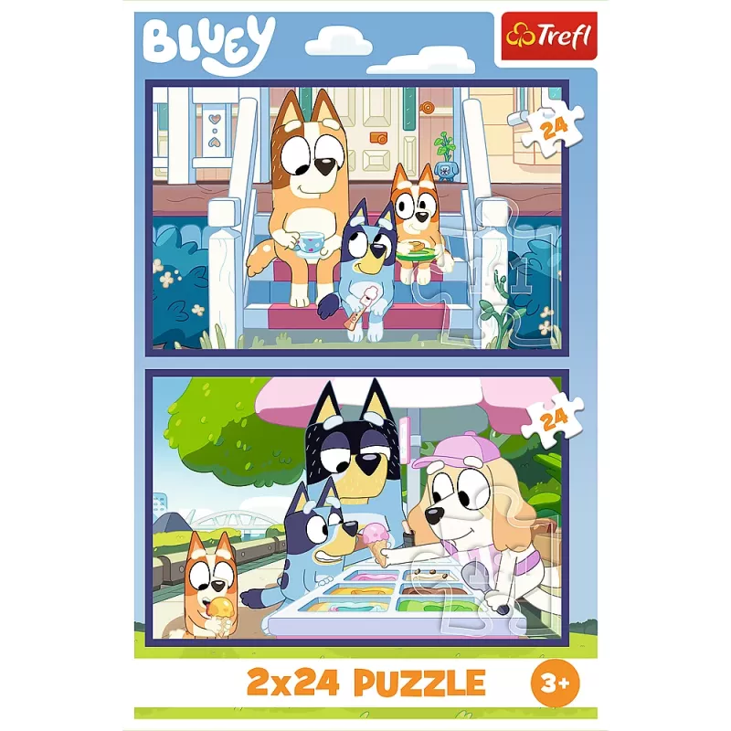 TREFL PUZZLE Palapeli 2x24 Funny Bluey BBC Bluey Trefl 34446