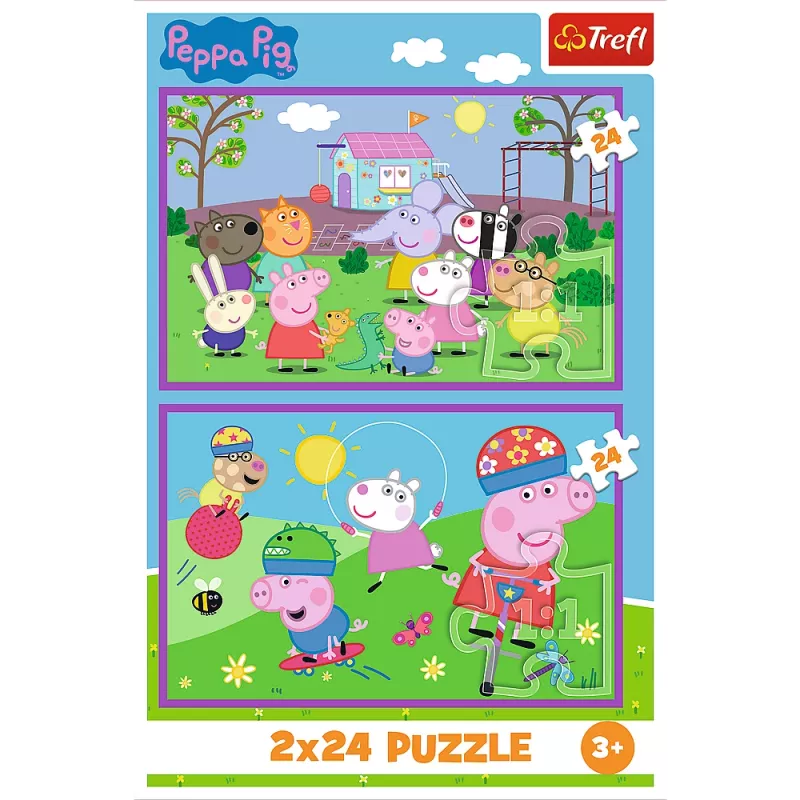 TREFL PUZZLE Palapeli – 2x24 – Peppa auf dem Spielplatz – Peppa Pig 34435
