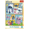 TREFL PUZZLE Palapeli 2x70 There's no boredom with Stitch Disney Lilo Stitch Trefl 34444