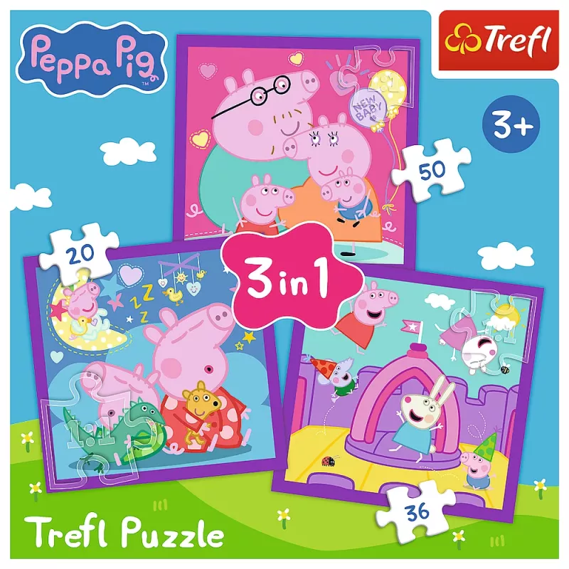 TREFL PUZZLE Palapeli - 3 in 1 - Peppa Pig's Habits Trefl 34893