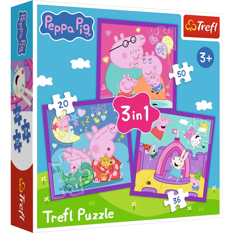 TREFL PUZZLE Palapeli - 3 in 1 - Peppa Pig's Habits Trefl 34893