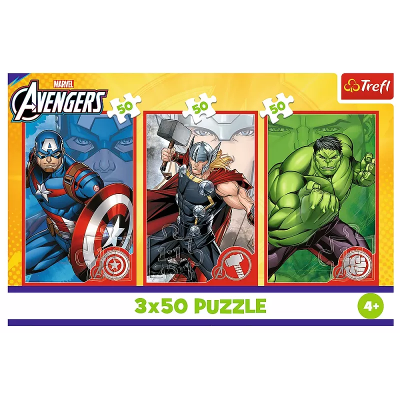 TREFL PUZZLE Palapeli - 3x50 - Your Hero / Disney Marvel The Avengers Trefl 34891