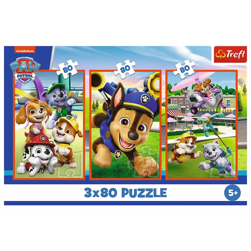 TREFL PUZZLE Palapeli - 3x80 - Dog Pack Paw Patrol Trefl 34886