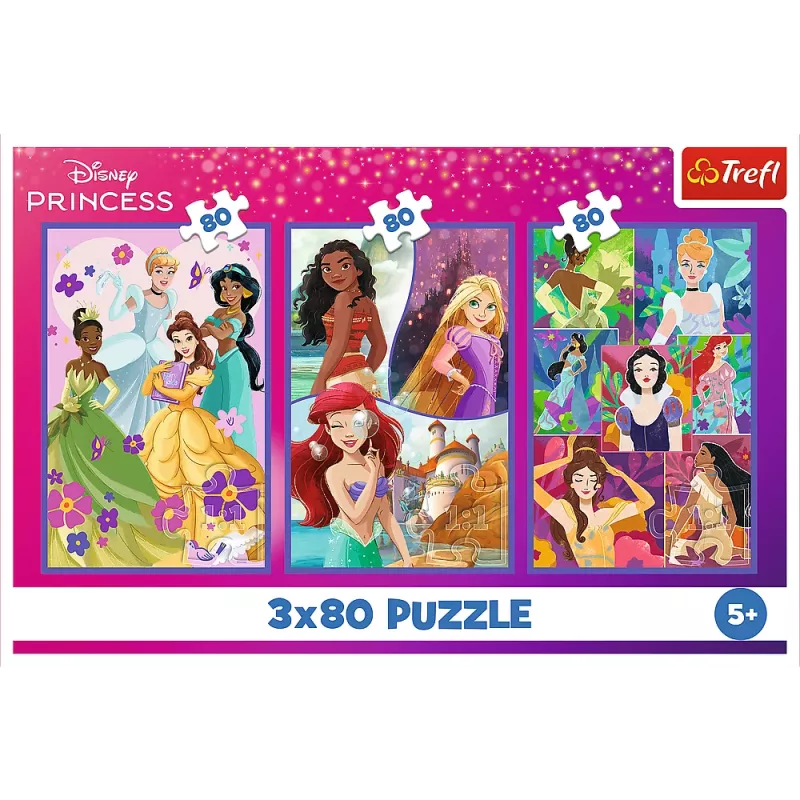 TREFL PUZZLE Palapeli - 3x80 - Princess friends - Disney Princess Trefl 34884