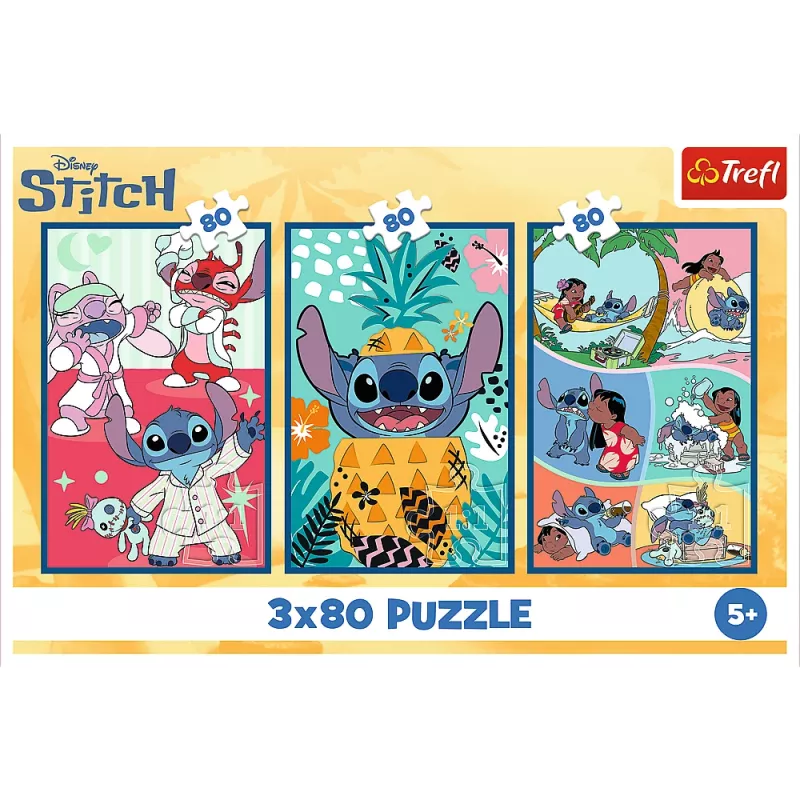TREFL PUZZLE Palapeli - 3x80 - Stitch World Trefl 34885