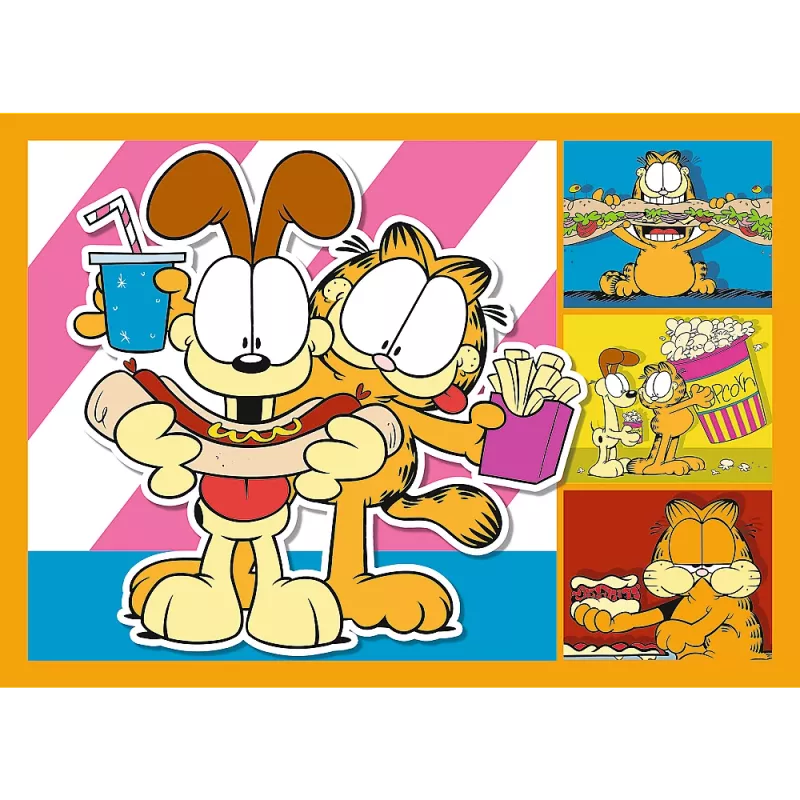 TREFL PUZZLE Palapeli 4-in-1 – Garfield Loves Lasagna – Trefl 34673