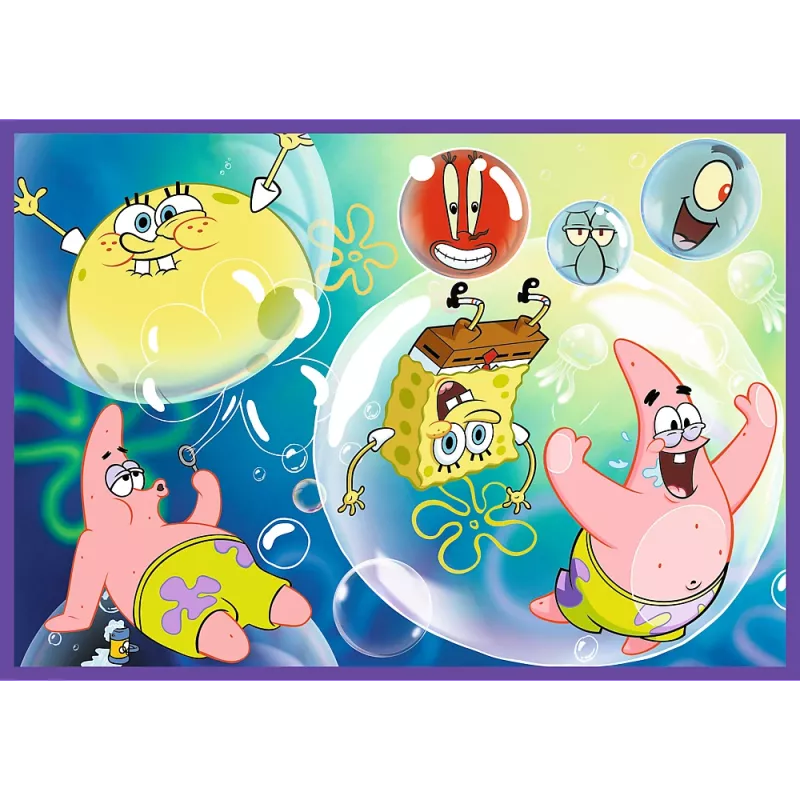 TREFL PUZZLE Palapeli - 4x250 - SpongeBobin hullu maailma Trefl 13342