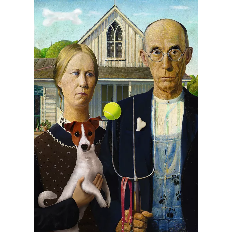 TREFL PUZZLE Palapeli - 500 - American Gothic: Dog Edition Trefl 37526