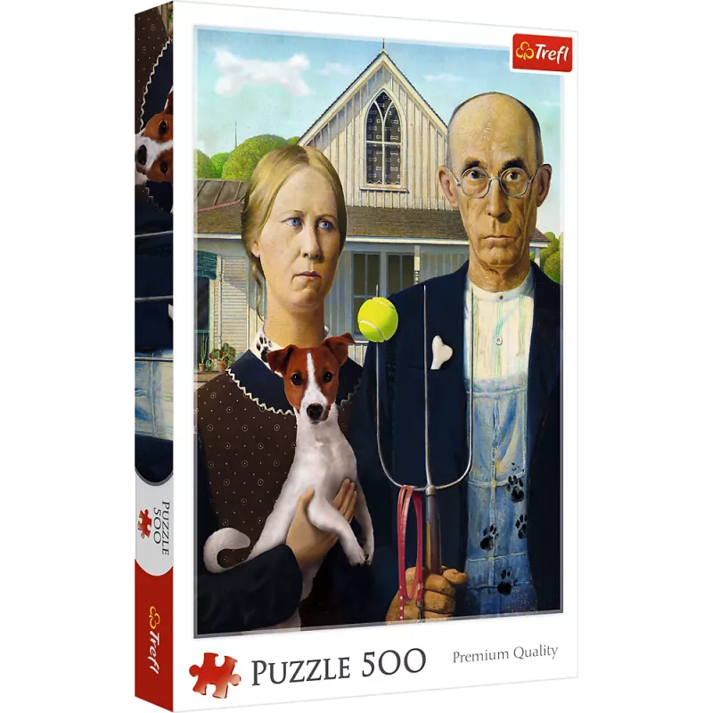 TREFL PUZZLE Palapeli - 500 - American Gothic: Dog Edition Trefl 37526