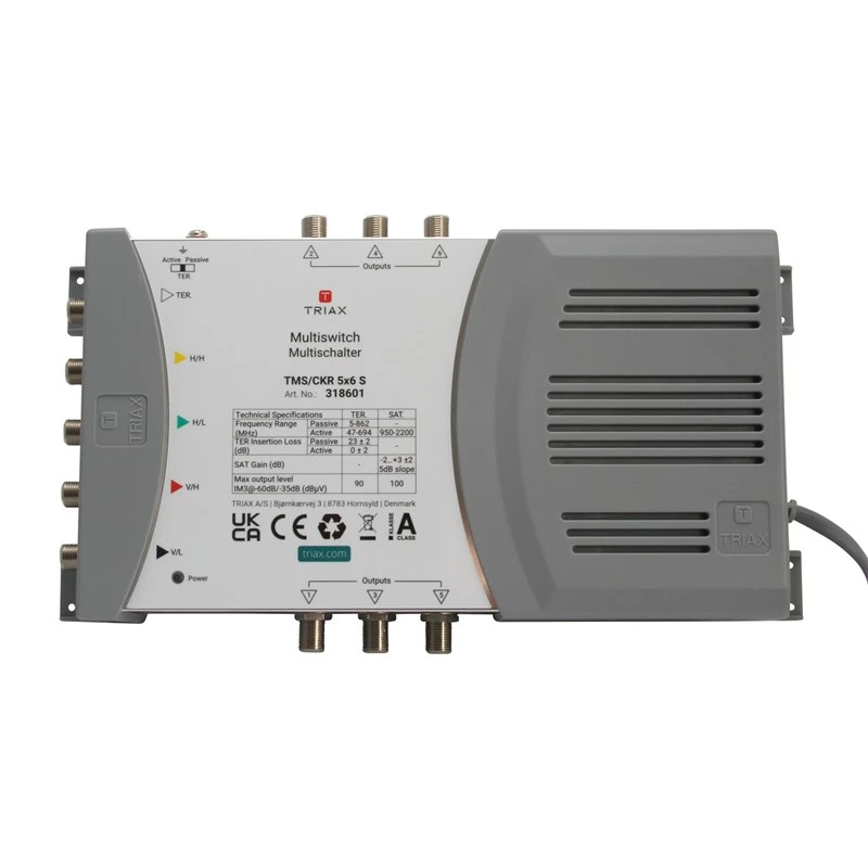 TRIAX TMS 5/6S multiswitch 4 SAT + 1 TER tulo, 6 lähtöä