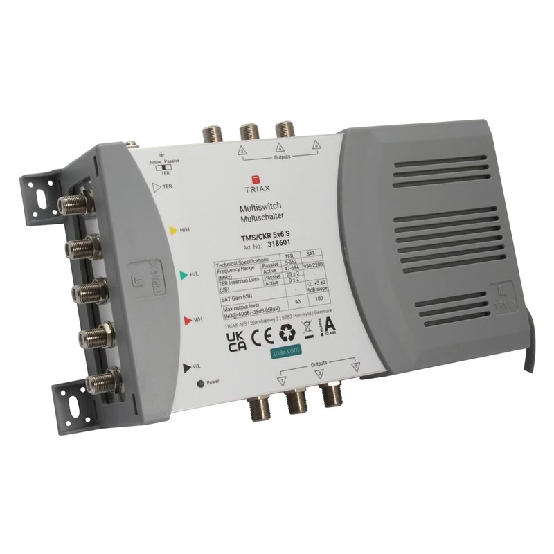 TRIAX TMS 5/6S multiswitch 4 SAT + 1 TER tulo, 6 lähtöä
