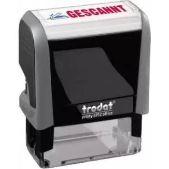 Trodat ECO Printy Office 4912 itsestään värjäytyvä tekstileimasin, 47 x 18 mm, musta muste, kierrätysmuovi 128725