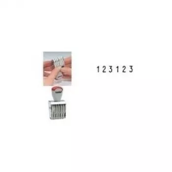 Trodat numeroleimasin 6-numeroinen 9 x 41 mm nikkelöity metallikotelo muoviset säätöpyörät (51 1596)