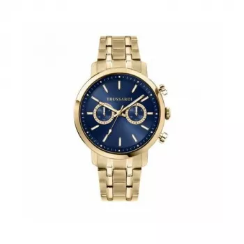 Trussardi miesten kello R2453147002 43mm sininen kellotaulu nahkaranneke