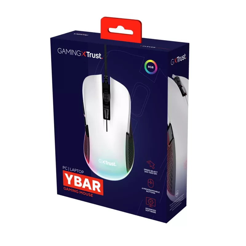 Trust GXT 922W Ybar optinen USB-pelihiiri, 6400 DPI, RGB, musta