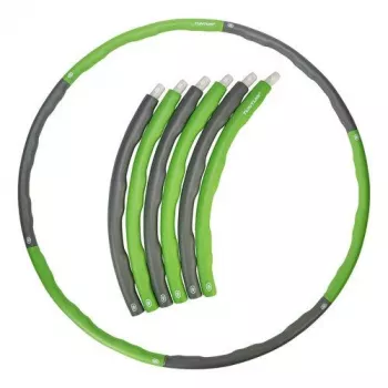 Tunturi hula hoop taitettava kuntorengas - 100 cm, 1,2 kg, harmaa/vihreä