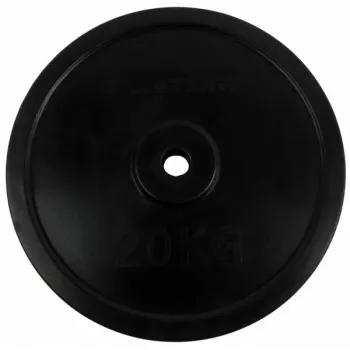 Tunturi kumipainolevy 20 kg – musta kumipäällysteinen valurautalevy (yksittäin, 30 mm reikä)