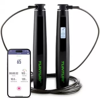 Tunturi Smart -hyppynaru LCD-näytöllä ja sovellusliitännällä, säädettävä 2,95 m, musta